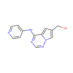 OCc1cc2c(Nc3ccncc3)ncnn2c1 ZINC000299830247