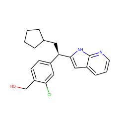 OCc1ccc([C@@H](CC2CCCC2)c2cc3cccnc3[nH]2)cc1Cl ZINC000653807607