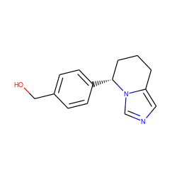 OCc1ccc([C@@H]2CCCc3cncn32)cc1 ZINC000013820296