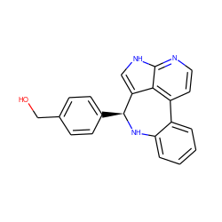 OCc1ccc([C@@H]2Nc3ccccc3-c3ccnc4[nH]cc2c34)cc1 ZINC000045339011