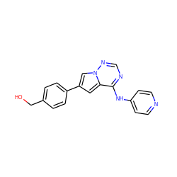 OCc1ccc(-c2cc3c(Nc4ccncc4)ncnn3c2)cc1 ZINC000299826757