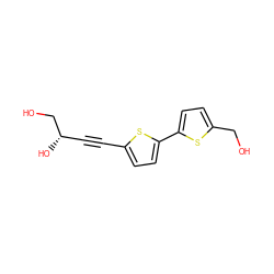 OCc1ccc(-c2ccc(C#C[C@H](O)CO)s2)s1 ZINC000140043652