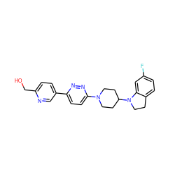 OCc1ccc(-c2ccc(N3CCC(N4CCc5ccc(F)cc54)CC3)nn2)cn1 ZINC000103241851