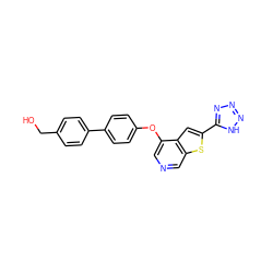 OCc1ccc(-c2ccc(Oc3cncc4sc(-c5nnn[nH]5)cc34)cc2)cc1 ZINC000040951864