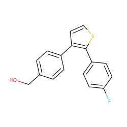 OCc1ccc(-c2ccsc2-c2ccc(F)cc2)cc1 ZINC000026183695