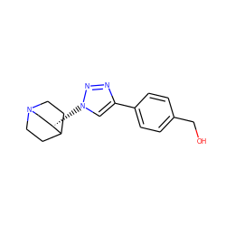 OCc1ccc(-c2cn([C@H]3CN4CCC3CC4)nn2)cc1 ZINC000220708181