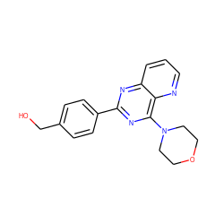 OCc1ccc(-c2nc(N3CCOCC3)c3ncccc3n2)cc1 ZINC000103255533