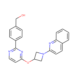 OCc1ccc(-c2nccc(OC3CN(c4ccc5ccccc5n4)C3)n2)cc1 ZINC000096168858