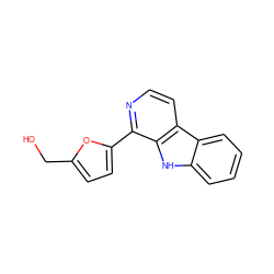 OCc1ccc(-c2nccc3c2[nH]c2ccccc23)o1 ZINC000000898220