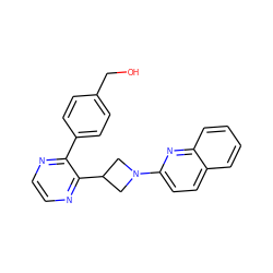 OCc1ccc(-c2nccnc2C2CN(c3ccc4ccccc4n3)C2)cc1 ZINC000140220911