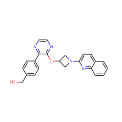 OCc1ccc(-c2nccnc2OC2CN(c3ccc4ccccc4n3)C2)cc1 ZINC000096168830