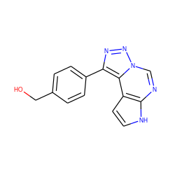 OCc1ccc(-c2nnn3cnc4[nH]ccc4c23)cc1 ZINC001772654657