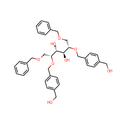 OCc1ccc(CO[C@@H](COCc2ccccc2)[C@@H](O)[C@@H](O)[C@@H](COCc2ccccc2)OCc2ccc(CO)cc2)cc1 ZINC000027183560