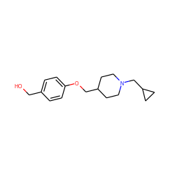 OCc1ccc(OCC2CCN(CC3CC3)CC2)cc1 ZINC000013730019