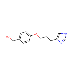 OCc1ccc(OCCCc2c[nH]cn2)cc1 ZINC000013814532