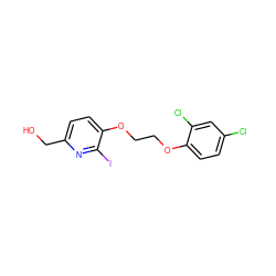 OCc1ccc(OCCOc2ccc(Cl)cc2Cl)c(I)n1 ZINC000084564516