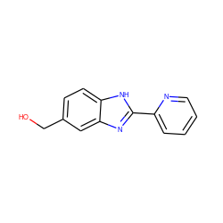 OCc1ccc2[nH]c(-c3ccccn3)nc2c1 ZINC000084882471