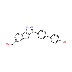 OCc1ccc2c(c1)Cc1c(-c3ccc(-c4ccc(O)cc4)cc3)n[nH]c1-2 ZINC000028822261