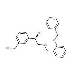 OCc1cccc([C@@H](O)CNCc2ccccc2OCc2ccccc2)c1 ZINC000014966808