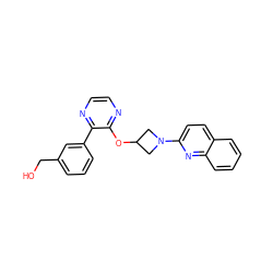 OCc1cccc(-c2nccnc2OC2CN(c3ccc4ccccc4n3)C2)c1 ZINC000096168829