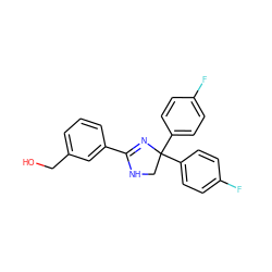 OCc1cccc(C2=NC(c3ccc(F)cc3)(c3ccc(F)cc3)CN2)c1 ZINC000040972541