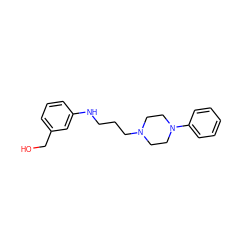 OCc1cccc(NCCCN2CCN(c3ccccc3)CC2)c1 ZINC000169339943