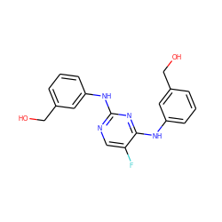 OCc1cccc(Nc2ncc(F)c(Nc3cccc(CO)c3)n2)c1 ZINC000114328407