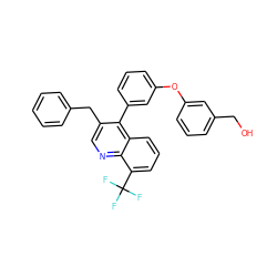 OCc1cccc(Oc2cccc(-c3c(Cc4ccccc4)cnc4c(C(F)(F)F)cccc34)c2)c1 ZINC000045390969