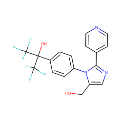 OCc1cnc(-c2ccncc2)n1-c1ccc(C(O)(C(F)(F)F)C(F)(F)F)cc1 ZINC000028569385