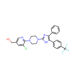 OCc1cnc(N2CCN(c3nc(-c4ccccc4)c(-c4ccc(C(F)(F)F)cc4)[nH]3)CC2)c(Cl)c1 ZINC000028953900