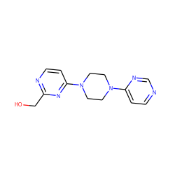 OCc1nccc(N2CCN(c3ccncn3)CC2)n1 ZINC000013472138