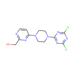 OCc1nccc(N2CCN(c3nc(Cl)nc(Cl)n3)CC2)n1 ZINC000013472144