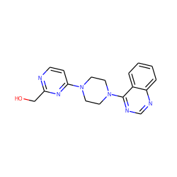 OCc1nccc(N2CCN(c3ncnc4ccccc34)CC2)n1 ZINC000013472154