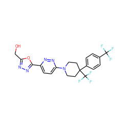 OCc1nnc(-c2ccc(N3CCC(c4ccc(C(F)(F)F)cc4)(C(F)(F)F)CC3)nn2)o1 ZINC001772572853