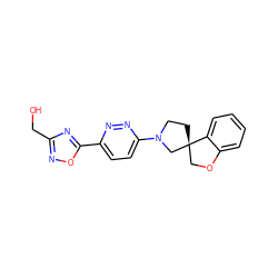 OCc1noc(-c2ccc(N3CC[C@@]4(COc5ccccc54)C3)nn2)n1 ZINC000140906839