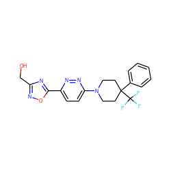 OCc1noc(-c2ccc(N3CCC(c4ccccc4)(C(F)(F)F)CC3)nn2)n1 ZINC001772630659