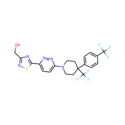 OCc1nsc(-c2ccc(N3CCC(c4ccc(C(F)(F)F)cc4)(C(F)(F)F)CC3)nn2)n1 ZINC001772623824