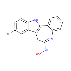 ONC1=Nc2ccccc2-c2[nH]c3ccc(Br)cc3c2C1 ZINC000013557254