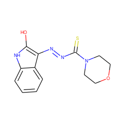 Oc1[nH]c2ccccc2c1N=NC(=S)N1CCOCC1 ZINC000254010878