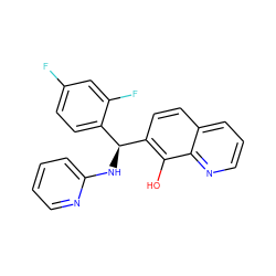 Oc1c([C@@H](Nc2ccccn2)c2ccc(F)cc2F)ccc2cccnc12 ZINC000202336798