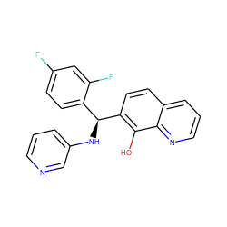 Oc1c([C@@H](Nc2cccnc2)c2ccc(F)cc2F)ccc2cccnc12 ZINC001772615753