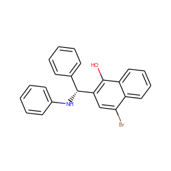 Oc1c([C@H](Nc2ccccc2)c2ccccc2)cc(Br)c2ccccc12 ZINC000653787735