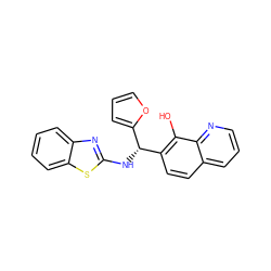 Oc1c([C@H](Nc2nc3ccccc3s2)c2ccco2)ccc2cccnc12 ZINC000001014205