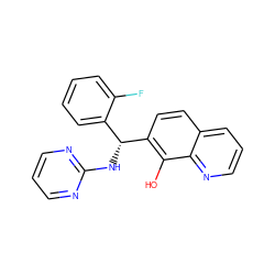 Oc1c([C@H](Nc2ncccn2)c2ccccc2F)ccc2cccnc12 ZINC001772640439