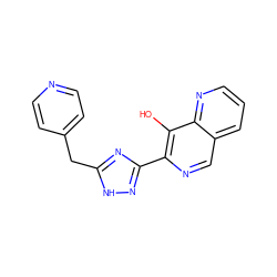 Oc1c(-c2n[nH]c(Cc3ccncc3)n2)ncc2cccnc12 ZINC000038355474