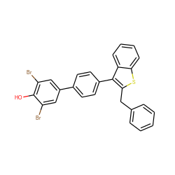 Oc1c(Br)cc(-c2ccc(-c3c(Cc4ccccc4)sc4ccccc34)cc2)cc1Br ZINC000028756886