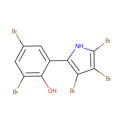 Oc1c(Br)cc(Br)cc1-c1[nH]c(Br)c(Br)c1Br ZINC000001565005