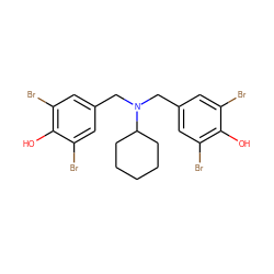 Oc1c(Br)cc(CN(Cc2cc(Br)c(O)c(Br)c2)C2CCCCC2)cc1Br ZINC000057678897