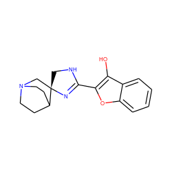 Oc1c(C2=N[C@@]3(CN2)CN2CCC3CC2)oc2ccccc12 ZINC000101450982