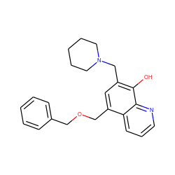 Oc1c(CN2CCCCC2)cc(COCc2ccccc2)c2cccnc12 ZINC000027570026